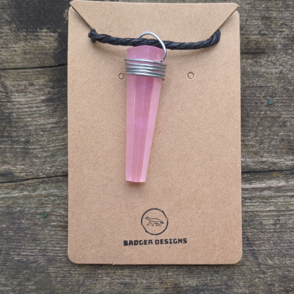 Trendy Pink Crystal Healing Chakra Necklace